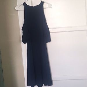 GUGC NY&Co Navy cold shoulder swing dress